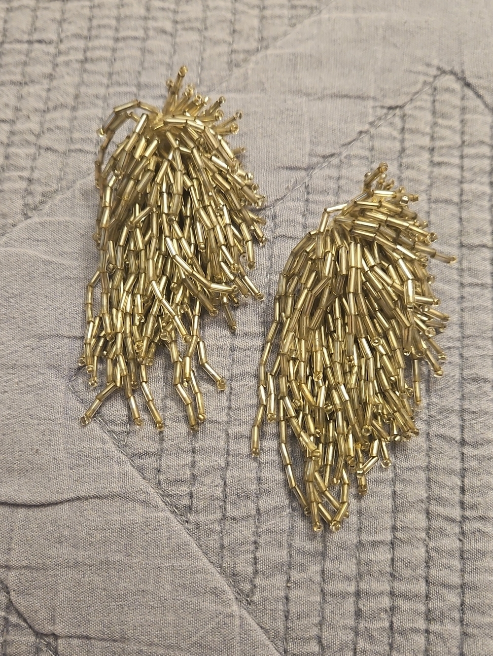 5 For $15 Silver Beaded Fringe Drop Clip On Earrings